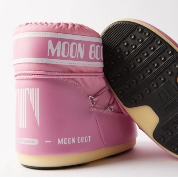 Moon Boot Icon Low Pink Nylon Boots - Picture 3 of 14